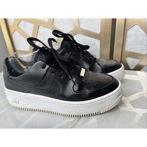 Nike Air Force 1 Sage Low Women Shoes Sneakers Sz 7 Black Leather Ar6339